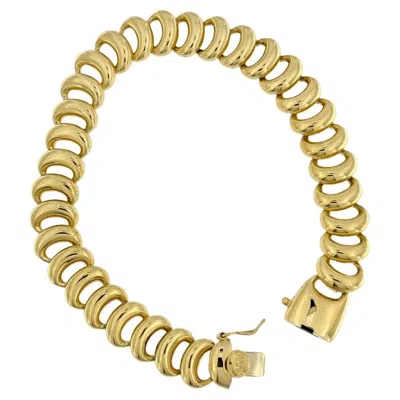Pre-owned Nanis Yellow Gold Flexible Bracelet Signed By