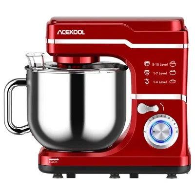 Nanán 7.5qt Stand Mixer, 10-speed, Stainless Steel Bowl,red