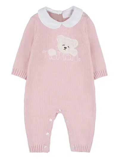 Nanán Babies' Bear-appliqué Romper In Pink