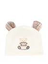 Nanán Bear Ears Baby Beanie Hat In Neutral
