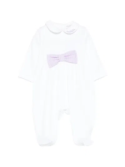 Nanán Babies' Bow Peter Pan-collar Pyjamas In White