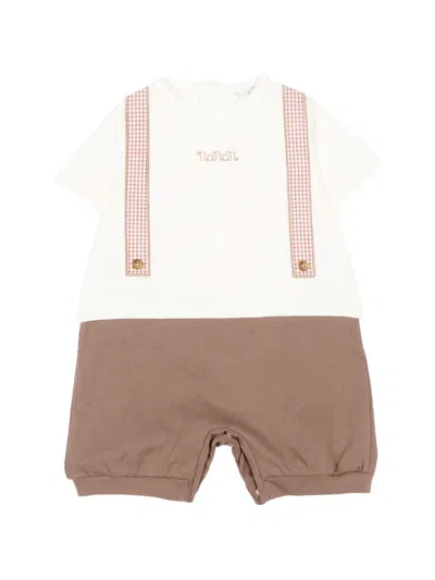 Nanán Babies' Check-suspender Shorties In Neutral