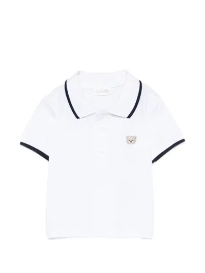 Nanán Babies' Contrasting-trim Polo Shirt In White