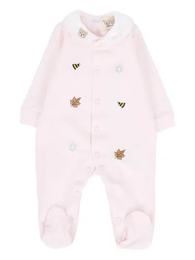 Nanán Babies' Embroidered-collar Pajamas In Pink