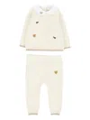 Nanán Embroidered-collar Trouser Set In Neutral