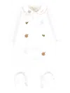Nanán Embroidered Peter Pan Collar Pajamas In White