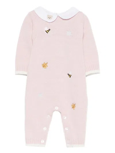 Nanán Babies' Embroidered Romper In Pink