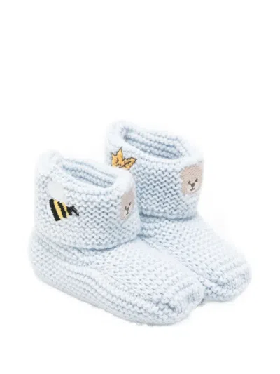 Nanán Babies' Embroidered Slippers In Blue