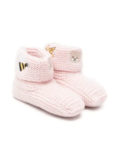Nanán Babies' Embroidered Slippers In Pink