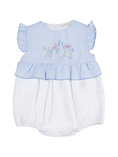 Nanán Babies' Floral-embroidered Ruffled Romper In White