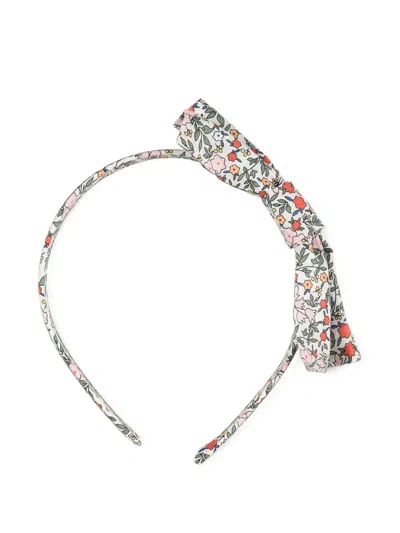 Nanán Kids' Floral-print Bow Headband In White