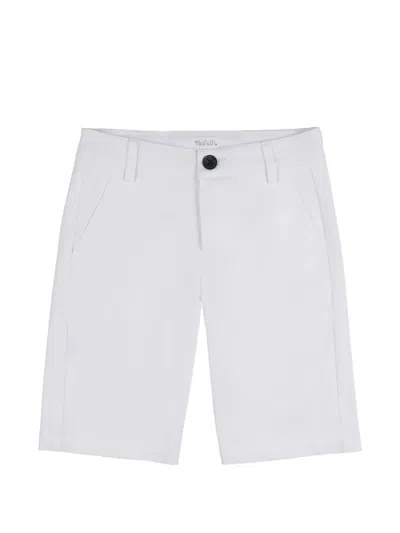 Nanán Kids' Gabardine-weave Smart Shorts In White