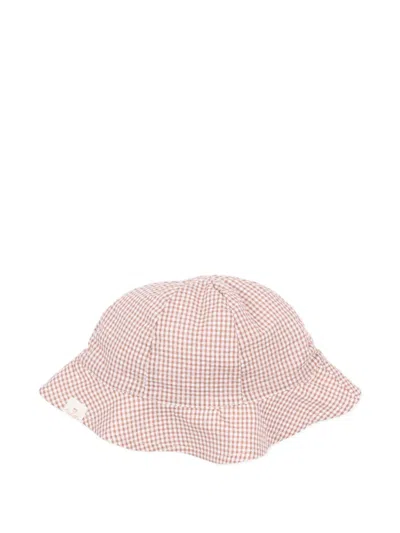Nanán Babies' Gingham Cloche Hat In Brown