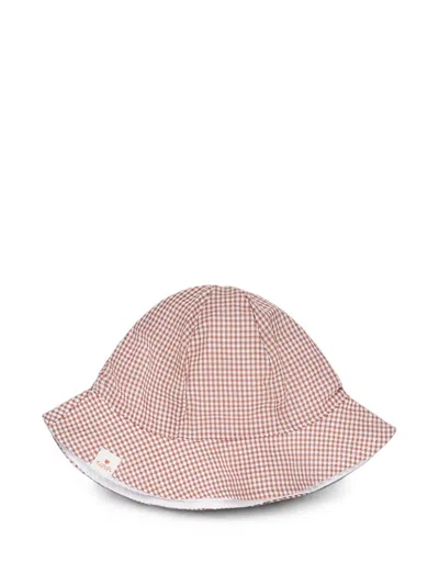 Nanán Babies' Gingham-pattern Bucket Hat In Brown