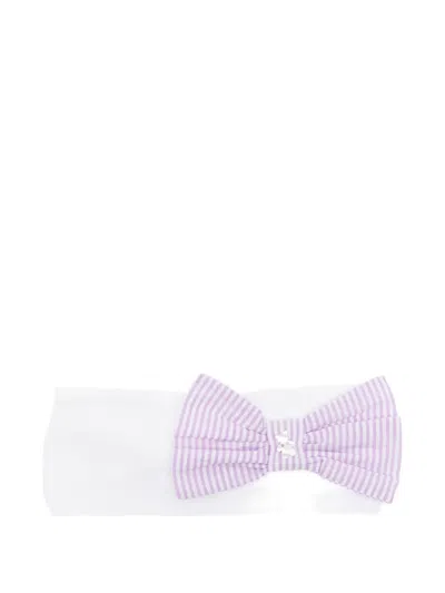 Nanán Kids' Lilla Striped-bow Headband In White