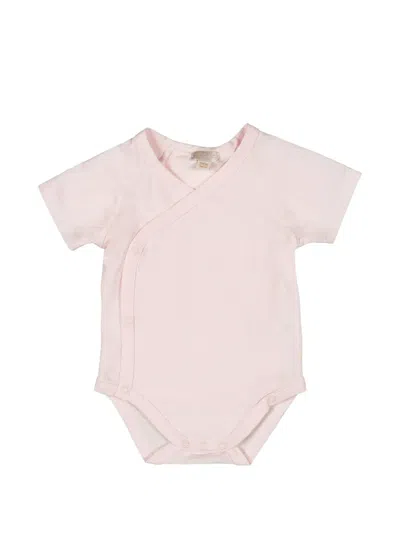 Nanán Babies' Logo印花裹身式连体紧身衣 In 粉色