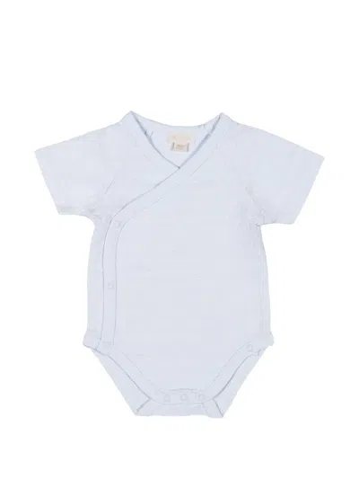 Nanán Babies' Logo印花裹身式连体衣 In 蓝色