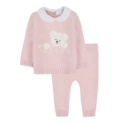 Nanán Kids' Nanan - Tutina 2 Pieces Rosa In Filo C/orso I24019 In Orange