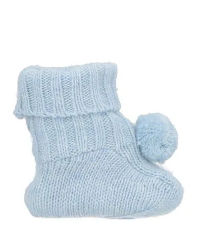 Nanán Babies'  Newborn Boy Newborn Shoes Sky Blue Size Onesize Viscose, Polyamide, Merino Wool, Cashmere