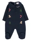 Nanán Peter Pan Collar Embroidered Pajamas In Blue