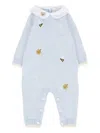 Nanán Peter Pan Collar Embroidered Romper In Gray