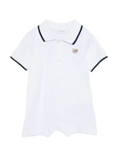 Nanán Babies' Polo-collar Romper In White