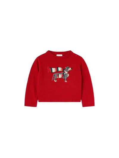 Nanán Kids' Red Graphic Crew-neck Sweater In Burgundy
