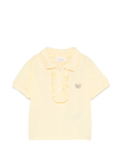 Nanán Babies' Ruffled Bear Polo Shirt In Yellow