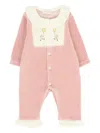 Nanán Ruffled Velour Romper In Pink