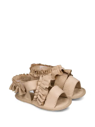 Nanán Babies' Ruffle-trim Open-toe Sandals In Neutrals