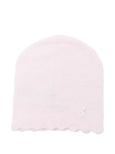 Nanán Babies' Scalloped Bear Hat In Pink