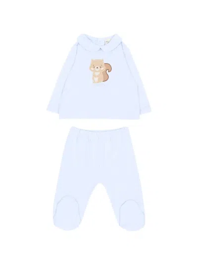 Nanán Babies' Squirrel-patch Peter Pan-collar Trouser (set Of Two) In 蓝色