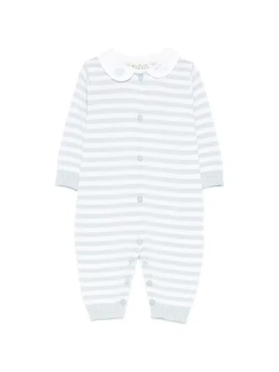 Nanán Babies' Striped-pattern Romper In Blue