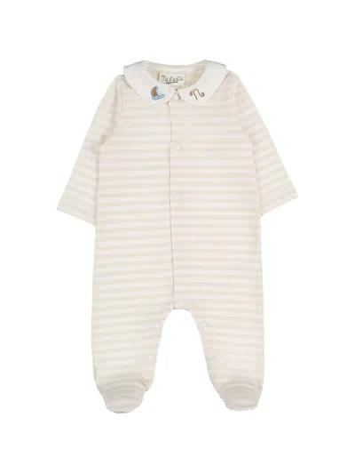 Nanán Babies' Striped Sleepsuit In Neutrals