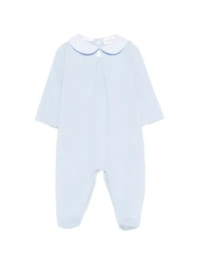Nanán Babies' Striped-collar Pajamas In Blue