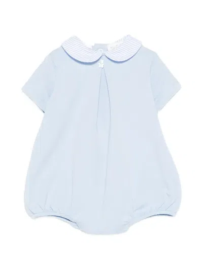 Nanán Babies' Striped-collar Romper In Blue