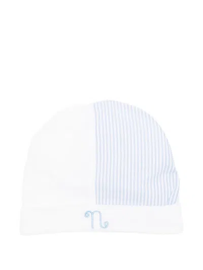 Nanán Kids' Stripe-print Beanie Hat In White