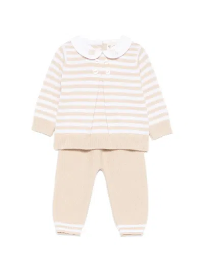 Nanán Babies' Stripped-pattern Trouser Set (set Of Two) In Neutral