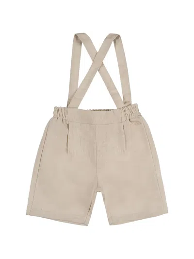 Nanán Babies' Suspenders-strap Shorts In Neutrals