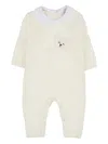 Nanán Teddy Bear-appliqué Romper In White