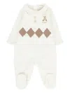 Nanán Teddy-bear Argyle Pajama In White