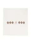 Nanán Teddy-bear Diamond-pattern Blanket In White