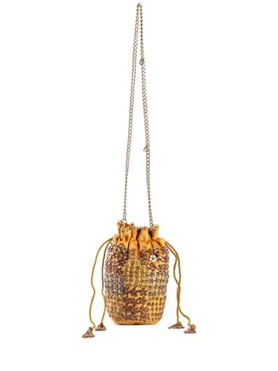 Nannacay Elisa Floral-appliqué Crossbody Bag In Yellow