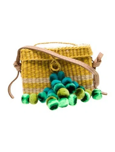 Pre-owned Nannacay Raffia Crossbody Bag In Multi