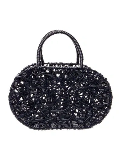 Pre-owned Nannacay Raffia Top Handle Bag In Blue