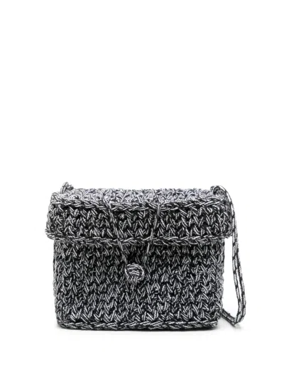 Nannacay Roge Crochet-knit Shoulder Bag In Black