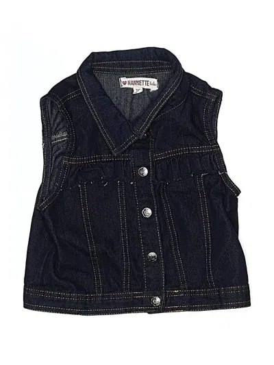 Pre-owned Nannette Kids' Denim Vest In Blue