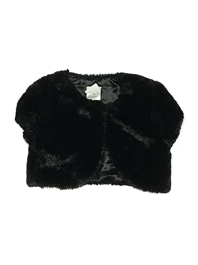 Pre-owned Nannette Kids' Faux Fur Vest In Black