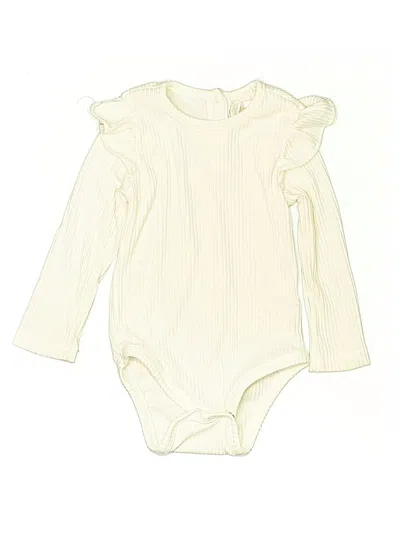 Pre-owned Nannette Kids' Long Sleeve Onesie In Ivory