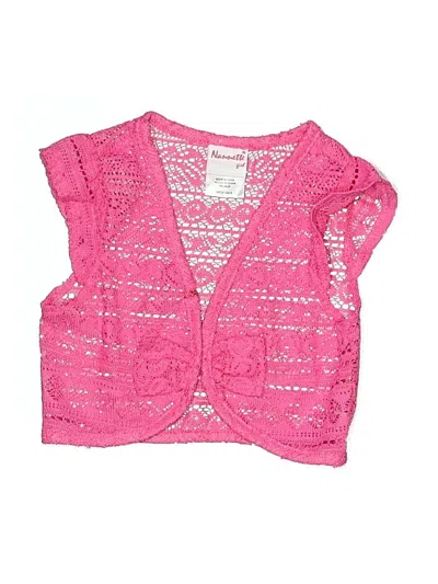 Pre-owned Nannette Kids' Sleeveless Top Pink Plunge Neckline Tops